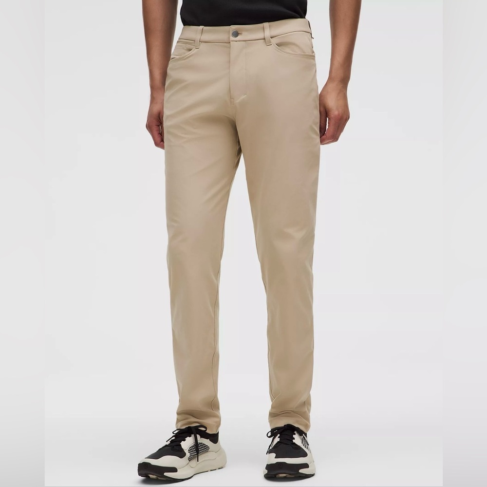Lululemon Men’s Sz 35 ABC Classic-fit Beige Versatile 5-pocket Warpstreme Pants